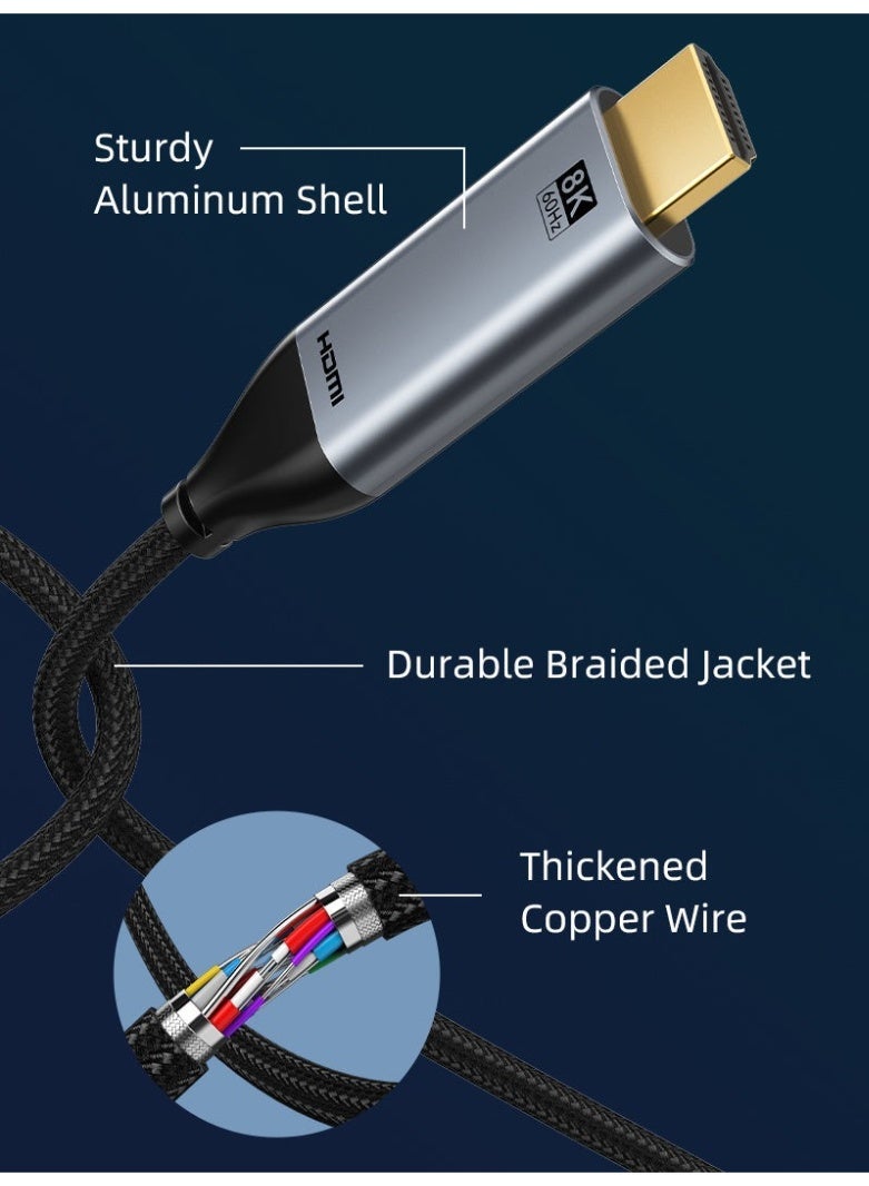 CABLETIME 8K 60HZ USB TYPE C TO HDMI 2.1 CABLE - Image 2